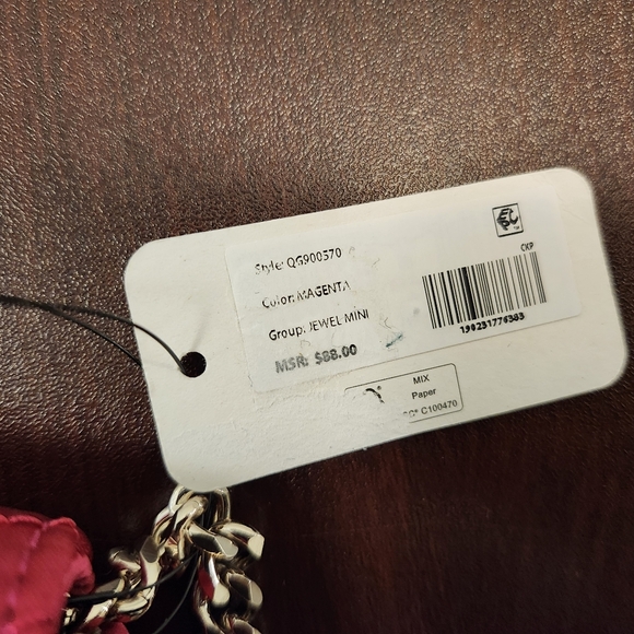 NWT Guess Pink/Gold Jewel Mini Flap Clutch Purse - Picture 7 of 12